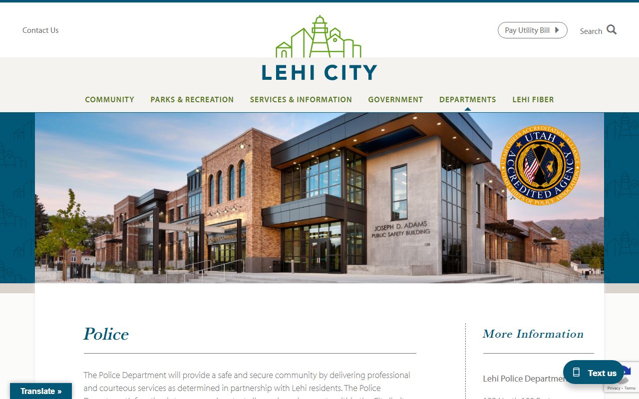 Lehi Police Department Lehi Recent Bookings records page