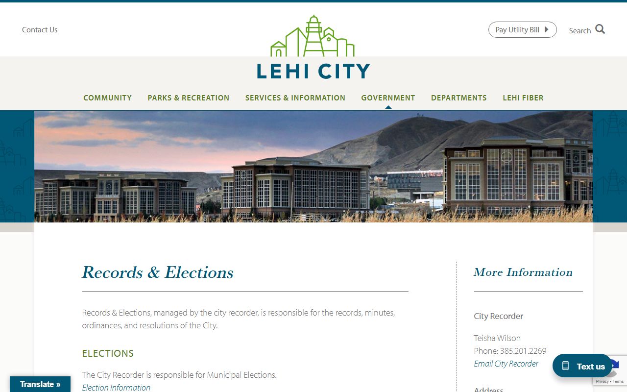 Lehi City Records request page for Lehi Recent Bookings GRAMA