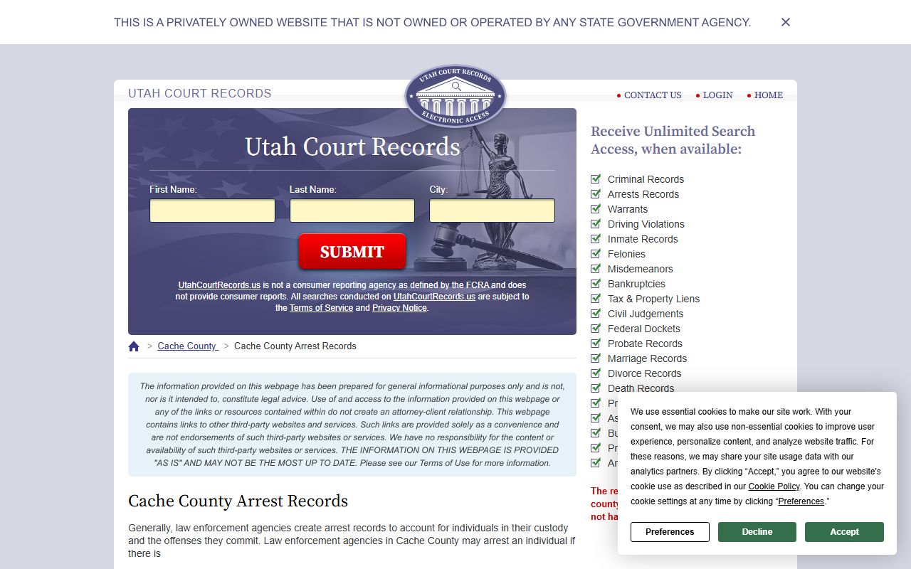 Cache County arrest records Recent Bookings guide