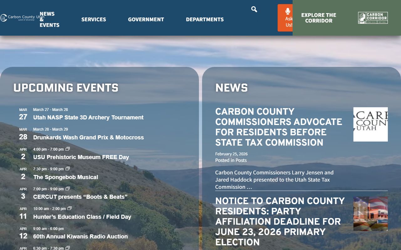 Carbon County government site with Carbon County recent bookings info