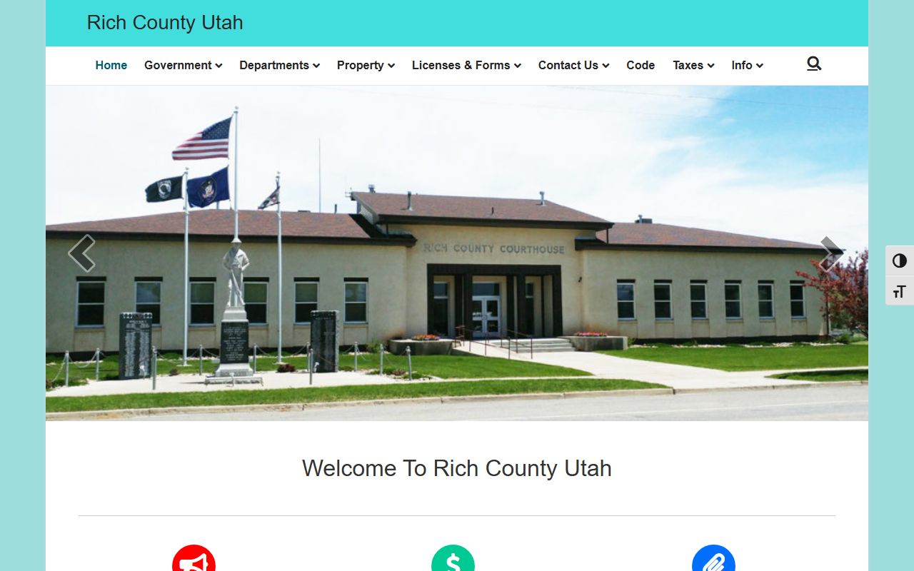 Rich County Utah government site with sheriff and recent bookings contact info