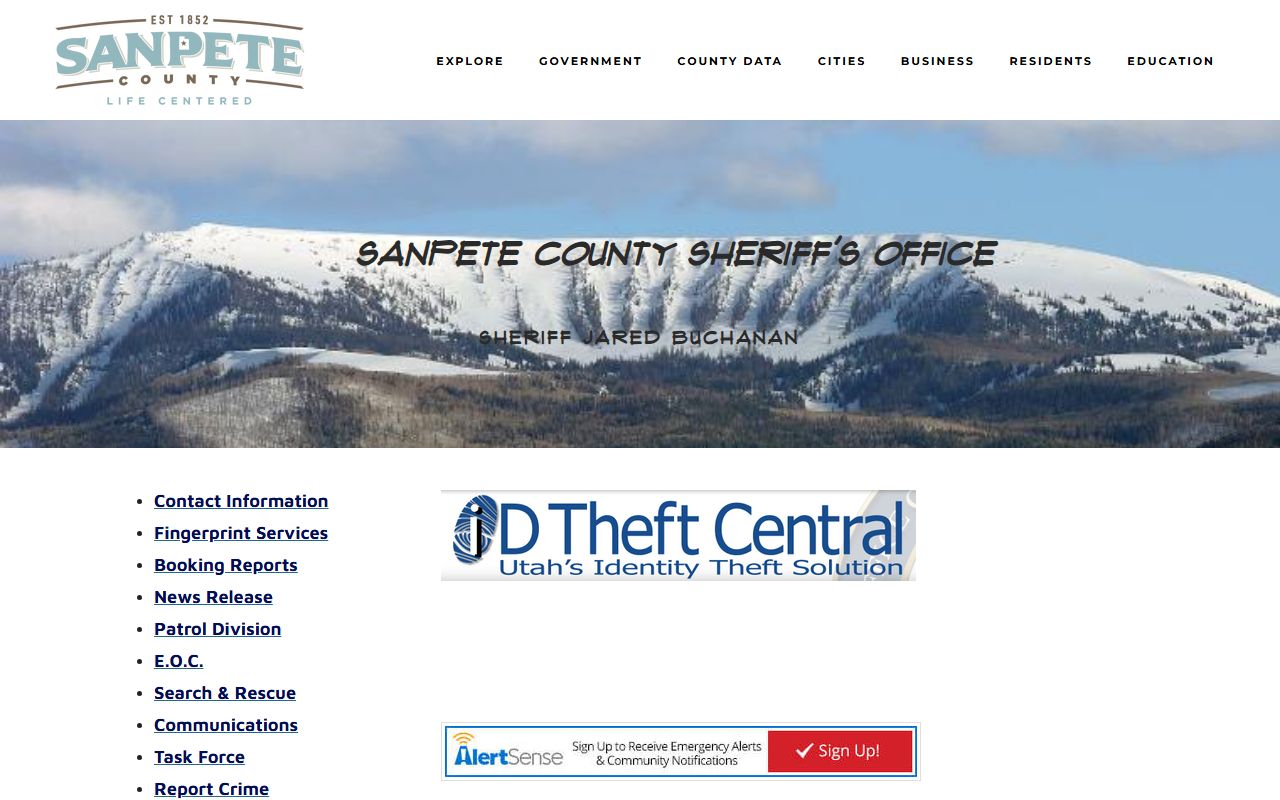 Sanpete County Sheriff Office site for recent bookings