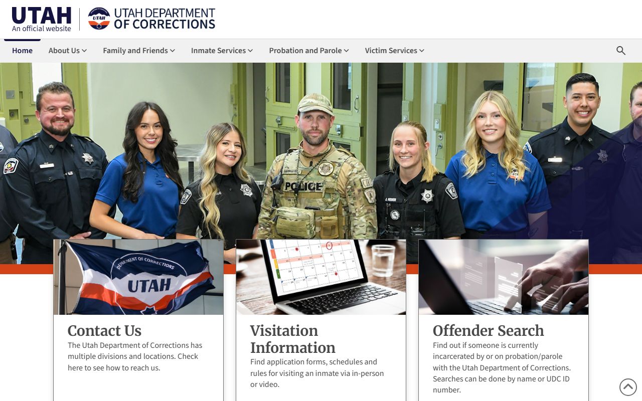 Utah Department of Corrections Recent Bookings offender search