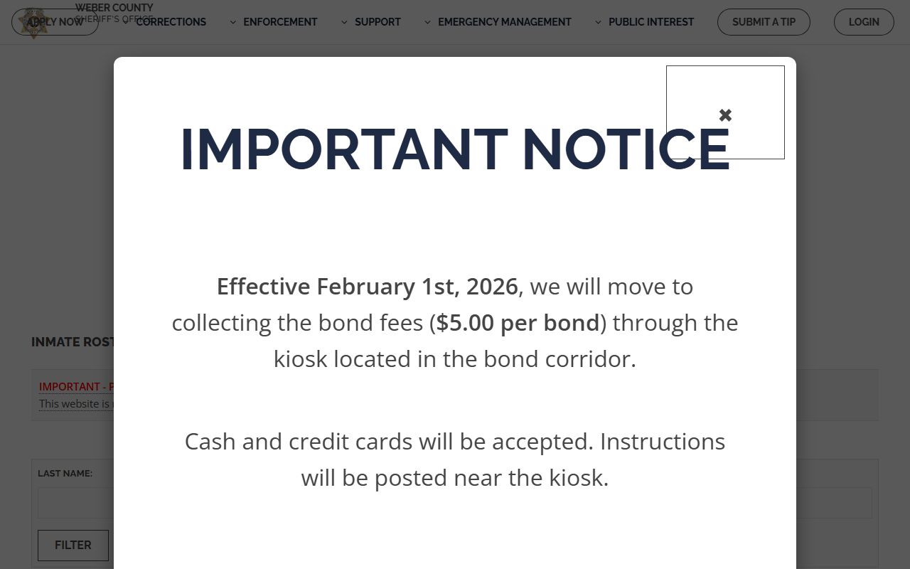 Weber County Sheriff Utah Recent Bookings inmate roster